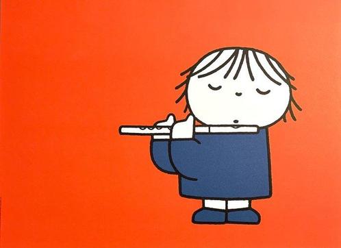 Dick Bruna - Child with flute (1984) Discontinued edition., Antiek en Kunst, Kunst | Tekeningen en Foto's