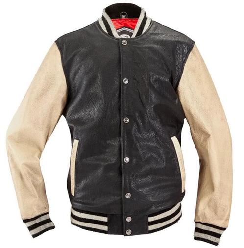 HolyFreedom Varsity College Zwart Wit Leather Jacket, Motoren, Kleding | Motorkleding, Heren, Nieuw met kaartje, Jas | textiel
