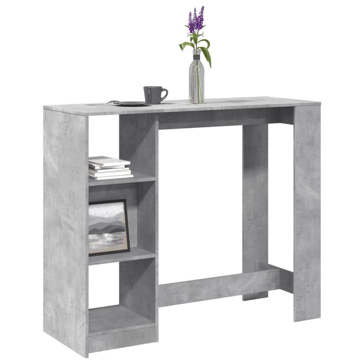 vidaXL Bartafel met schap 124x46x103,5 cm bewerkt hout, Huis en Inrichting, Tafels | Eettafels, Nieuw, Verzenden