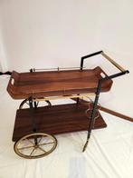 Serveerwagen - Hout, Metaal - Houten kar voor bar in tek, Antiek en Kunst