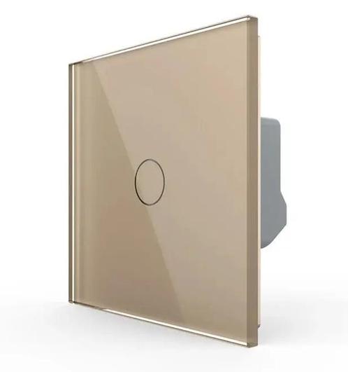 Livolo Touch Dimmer Wisselschakelaar | Goud | Glaspaneel |, Doe-het-zelf en Verbouw, Elektra en Kabels, Schakelaar, Nieuw, Ophalen of Verzenden