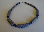 Ketting met 11 oude millefiori glaskralen uit Murano, Ghana,, Antiek en Kunst