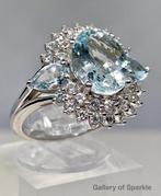 Zonder Minimumprijs - Ring Zilver - 4.00ct. tw. Aquamarijn -, Sieraden, Tassen en Uiterlijk, Ringen, Nieuw