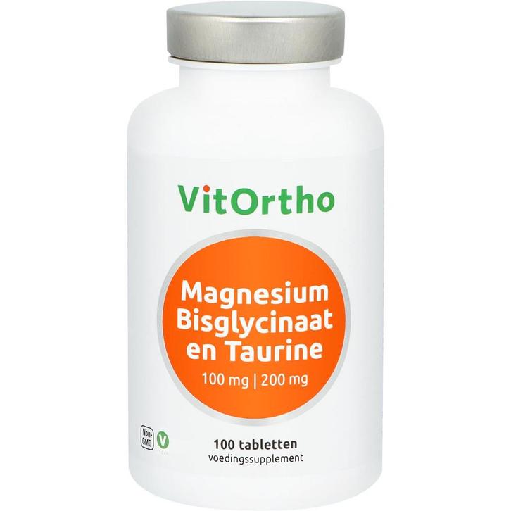 VitOrtho Magnesium Bisglycinaat en Taurine - 100 Tabletten, Sport en Fitness, Gezondheidsproducten en Wellness, Verzenden