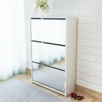 vidaXL Schoenenkast drielaags met spiegel 63x17x102,5 cm wit, Huis en Inrichting, Verzenden, Nieuw