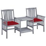 vidaXL Tuinstoelen met tafeltje en kussens massief, Tuin en Terras, Verzenden, Nieuw, Hardhout, Tuinset