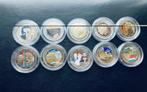Luxemburg, Finland. 2 Euro Various Years (10 colored coins)