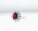 Cocktailring - 14 karaat Witgoud - 2.95ct. tw. Robijn -, Sieraden, Tassen en Uiterlijk, Antieke sieraden
