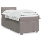 vidaXL Boxspring met matras stof taupe 90x190 cm, 90 cm, Eenpersoons, Verzenden, Nieuw