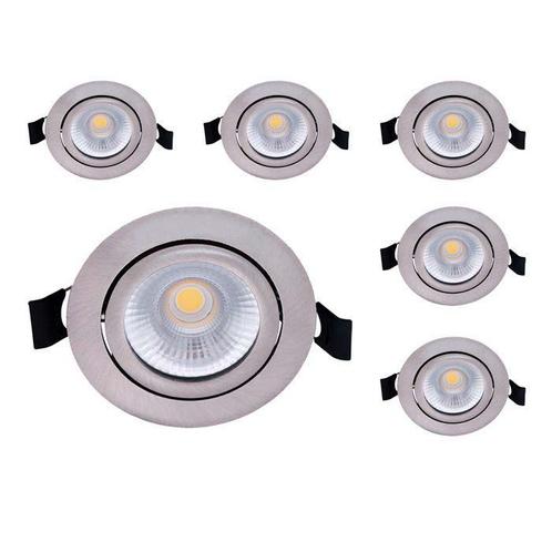Set van 6 LED downlighters | Inbouw | 5 watt dimbaar | Dim t, Huis en Inrichting, Lampen | Plafondlampen, Nieuw, Verzenden