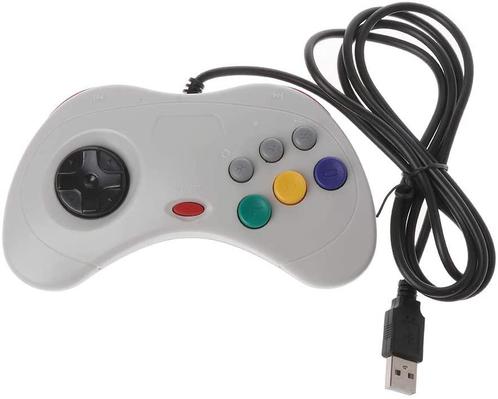 Sega Saturn style controller white USB, Spelcomputers en Games, Games | Pc, Verzenden