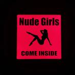 Reclamebord - Amsterdam Red-lights Nude Girls Come inside, Antiek en Kunst