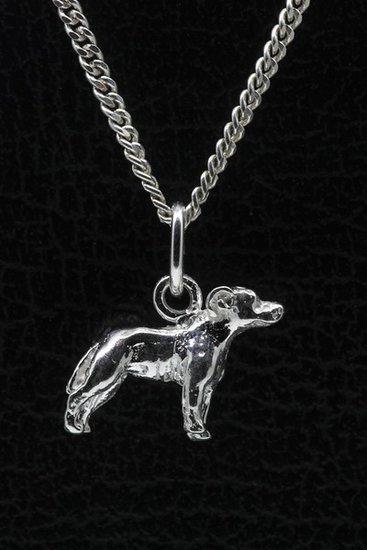 Zilveren Staffordshire bull terrier oren ongecoupeerd ket..., Sieraden, Tassen en Uiterlijk, Kettinghangers, Verzenden