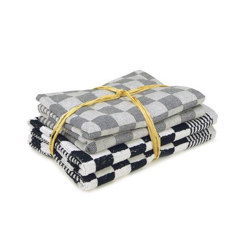 Keukensets Zwart 2 Handdoeken 50x50cm + 2 Theedoeken 65x65cm, Huis en Inrichting, Keuken | Textiel, Theedoek of Handdoek, Overige kleuren