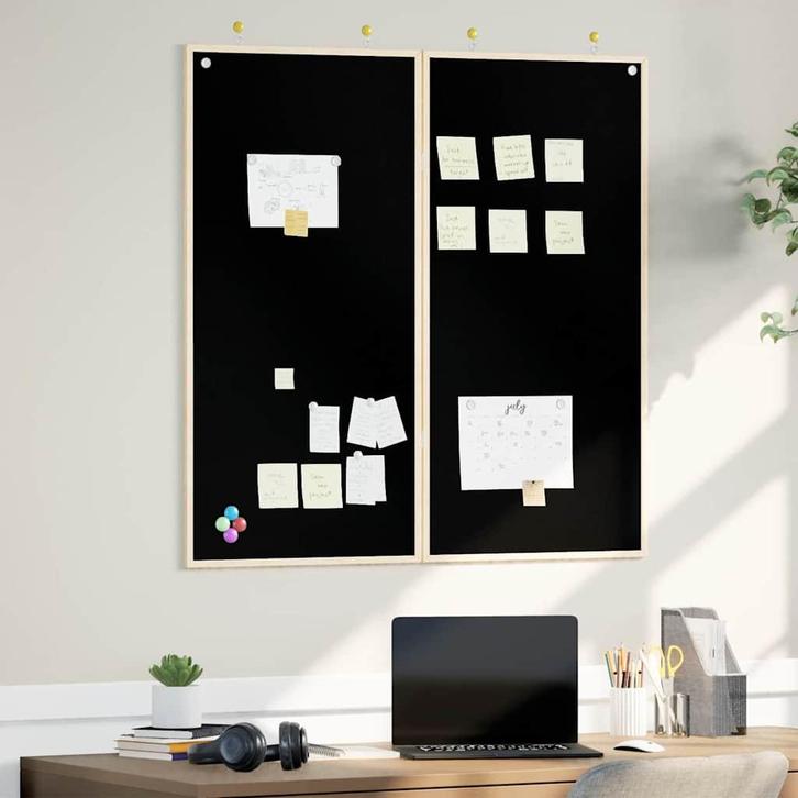 vidaXL Krijtbord Zwart 100 x 1.4 x 100 cm Massief grenenhout, Zakelijke goederen, Kantoor en Winkelinrichting | Kantoorartikelen