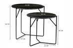 Mason Marble Black/Black Set of 2-13373, Huis en Inrichting, Tafels | Sidetables, Ophalen of Verzenden, Nieuw
