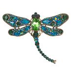 Fako Bijoux - Broche - Libelle - XXL - 67x94mm - Groen/Blauw, Sieraden, Tassen en Uiterlijk, Broches, Verzenden, Nieuw