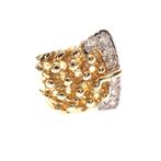 Grote gouden ring met zirconia | Riem (zegelring, riem gesp), Sieraden, Tassen en Uiterlijk, Ringen, Gebruikt, Overige kleuren
