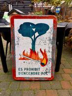 Reclamebord - Bosbrandwaarschuwingsbord - jaren 70 - 90x60cm, Antiek en Kunst