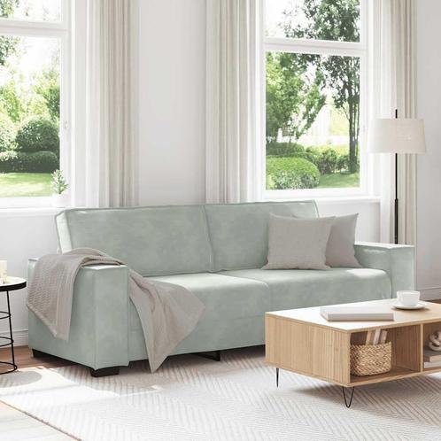 vidaXL Driezitsbank 180 cm fluweel lichtgrijs, Huis en Inrichting, Banken | Bankstellen, Nieuw, Stof, Driepersoons, Verzenden