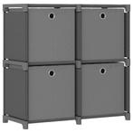 vidaXL Kast met 4 vakken met boxen 69x30x72,5 cm stof grijs, Overige materialen, Verzenden, Nieuw, 50 tot 100 cm