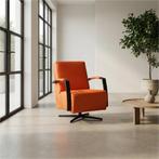 Leren draaifauteuil Mood - Toledo Orange (oranje) -, Huis en Inrichting, Fauteuils, Nieuw, Ophalen of Verzenden, 50 tot 75 cm