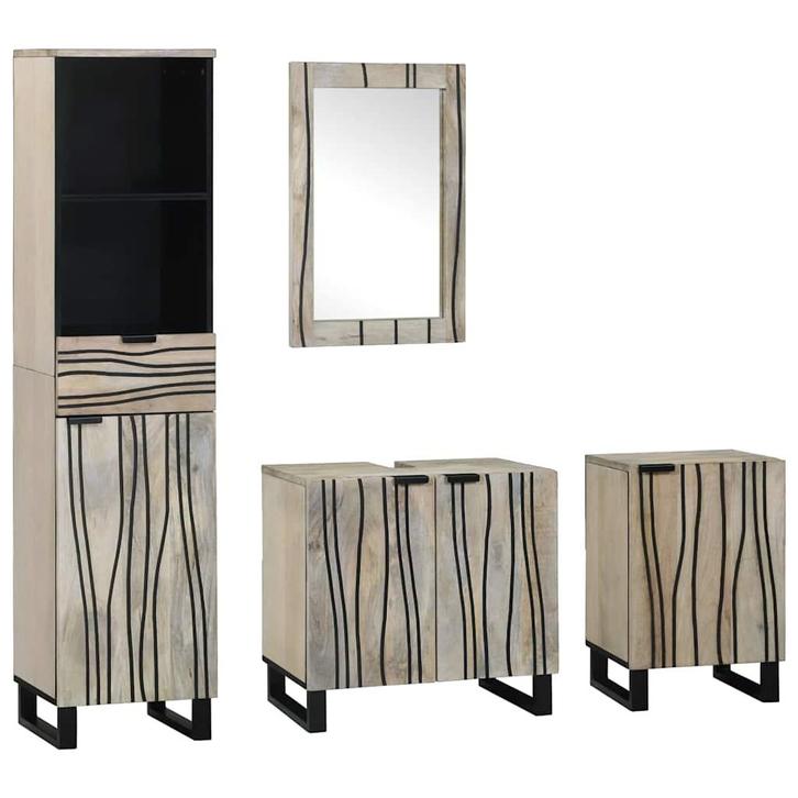 vidaXL Badkamermeubelset met lade 4 pcs Walnoot bruin 38 x, Huis en Inrichting, Badkamer | Badkamermeubels, Nieuw, Verzenden