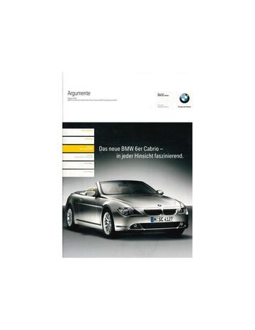 2004 BMW 6 SERIE CABRIOLET PRODUCT BEARGUMENTATIE BROCHURE beschikbaar voor biedingen