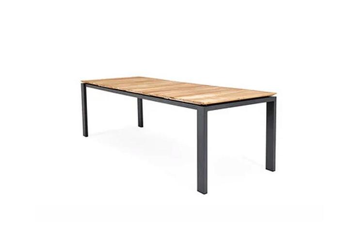 SUNS Savona tuintafel matt royal grey met teak blad 220 x, Tuin en Terras, Tuinsets en Loungesets, Ophalen of Verzenden