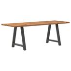 vidaXL Eettafel rechthoekig 220x80x74 cm massief eikenhout, Huis en Inrichting, Tafels | Eettafels, Verzenden, Nieuw