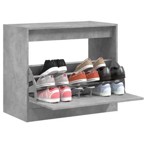 vidaXL Schoenenkast 80x42x69 cm bewerkt hout betongrijs, Huis en Inrichting, Kasten | Schoenenrekken, Nieuw, Verzenden