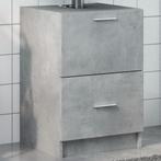 vidaXL Wastafelkast 40x37x59 cm bewerkt hout betongrijs, Huis en Inrichting, Badkamer | Badkamermeubels, Verzenden, Nieuw, Minder dan 100 cm