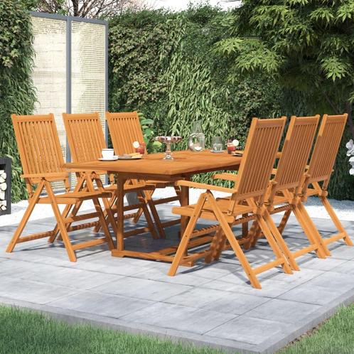 vidaXL 7-delige Tuinset massief acaciahout, Tuin en Terras, Tuinsets en Loungesets, Tuinset, Nieuw, 6 zitplaatsen, Hardhout, Verzenden