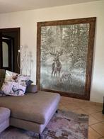 Zeldzaam jacquardweefsel in groene alpaca-wol - 185x140cm -