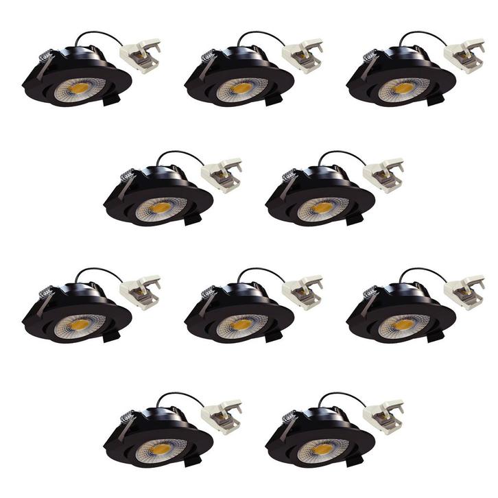 Liv Inbouwspot Zwart 10 stuks Binnenverlichting Spots inbouw, Huis en Inrichting, Lampen | Spots, Nieuw, Metaal of Aluminium, Plafondspot of Wandspot