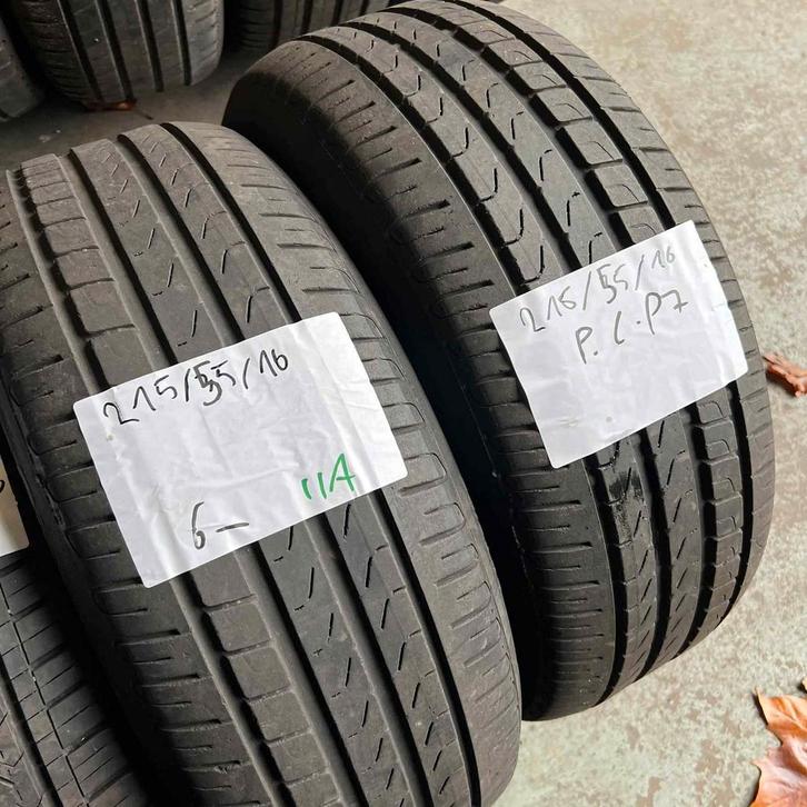 2 x Pirelli Cinturato P7 215-55-16 Zomerbanden 6mm, Auto-onderdelen, Banden en Velgen, 16 inch, Zomerbanden, 215 mm, Personenwagen