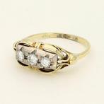 Ring - 14 karaat Geel goud - 0.39ct. tw. Diamant, Sieraden, Tassen en Uiterlijk, Ringen, Nieuw