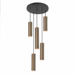Moderne Hanglamp Zwart/Messing 5 x GU10 Ø35 cm Perugia, Huis en Inrichting, Lampen | Hanglampen, Ophalen of Verzenden, Nieuw, Metaal