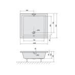 Extra Diepe Douchebak Sapho Deep 100x90x26 cm Rechthoekig, Doe-het-zelf en Verbouw, Sanitair, Ophalen of Verzenden, Nieuw