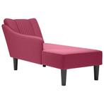 vidaXL Chaise longue met rechterarmleuning fluweel wijnrood, Verzenden, Nieuw