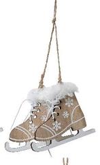 Hanger houten schaatsen – naturel 8 cm figuurtjes voor, Hobby en Vrije tijd, Ophalen of Verzenden, Nieuw