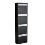 Brievenbusunit Flow set wand 4-hoog - zwart, Verzenden, Nieuw