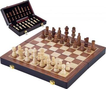 Engelhart Schaakspel Inklapbaar 38,5 Cm Hout Bruin/wit beschikbaar voor biedingen