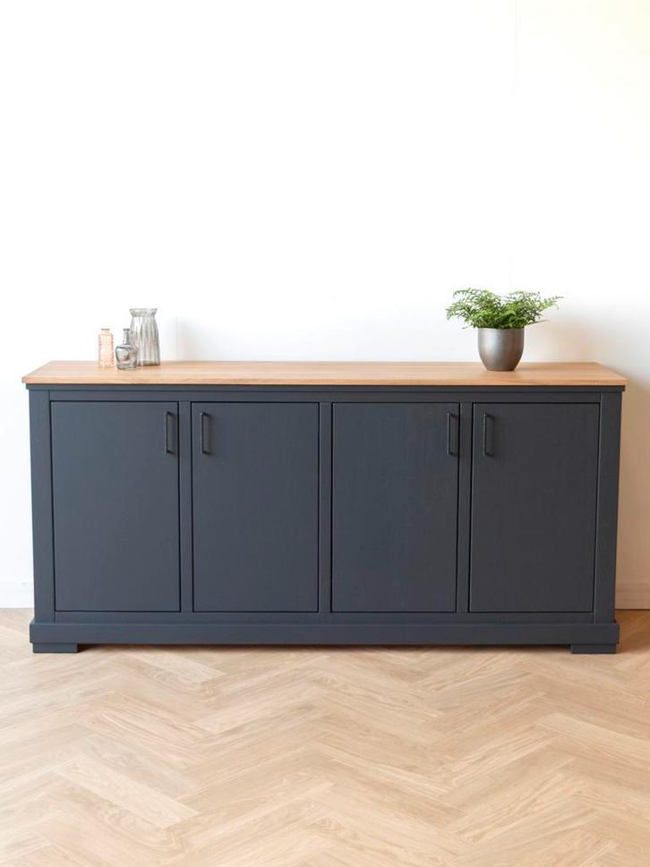 Modern antraciet dressoir | Eikenhouten kast | Vavivo, Huis en Inrichting, Kasten | Dressoirs, 150 tot 200 cm, 25 tot 50 cm, Met deur(en)
