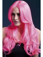 Professionele pruik lang neon roze Khloe, Kleding | Dames, Ophalen of Verzenden, Nieuw