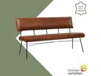 Leren eetkamerbank Solid - Granada Savannah (cognac) -, Huis en Inrichting, 150 tot 200 cm, Nieuw, Ophalen of Verzenden, Rechte bank