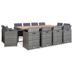 vidaXL 13-delige Tuinset met kussens poly rattan, Tuin en Terras, Tuinsets en Loungesets, Verzenden, Nieuw, Rotan, Tuinset
