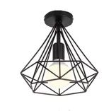 Industriële Vintage Plafondlamp – Metalen Semi-Inbouw E27, Huis en Inrichting, Lampen | Plafondlampen, Verzenden, Nieuw