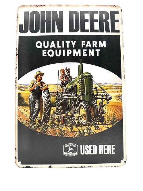 Metalen Wandbord -  John Deere - Quality Farm Equipment, Huis en Inrichting, Woonaccessoires | Wanddecoraties, Ophalen of Verzenden