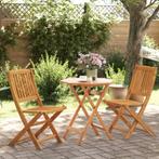 vidaXL 3-delige Bistroset inklapbaar massief acaciahout, Tuin en Terras, Verzenden, Nieuw, Hardhout